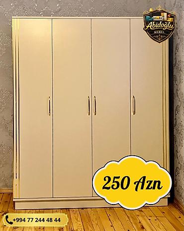 Dolablar: Yeni, 4 qapılı, Güzgülü, Bej, Açılan, Düz dolab — 2
