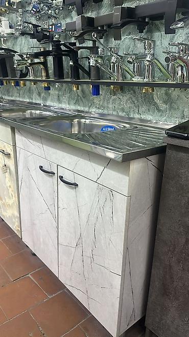 кухонный шкаф с мойкой: Кухонная тумба с накладной мойкой из нержавеющей стали -Размер: 50*80 — 1