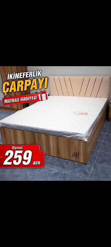 Yataq otağı mebelləri dəsti – ağac naxışlı modern dizayn -