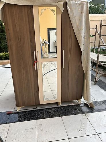 kombi dolabı: Yeni, 3 qapılı, Güzgülü, Qəhvəyi, Açılan, Düz dolab — 2