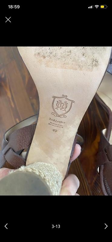 летний обувь: Босоножки, 40, Massimo Dutti, Б/у, цвет - Коричневый, Самовывоз — 3