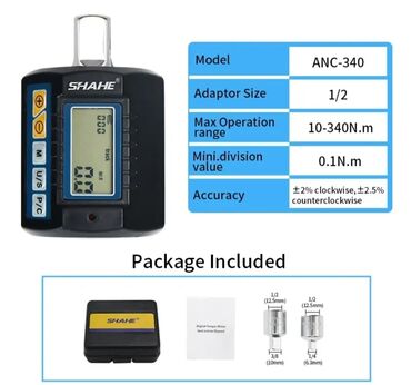 Отопление и нагреватели: Dinamometr. Tork açarı. Model: SHAHE ANC-340. Müxtəlif sıxma və sökmə