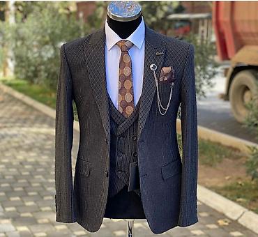 elegant furs: Kişi üçün 3 hissəli klassik kostyum dəsti - Rəng: tünd kömür boz — 1