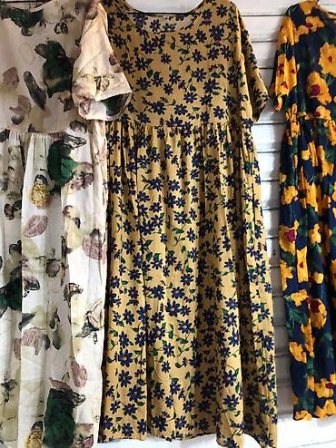 Платья: Оптом и в розницу штапельные платья свободного кроя с кармашками — 8