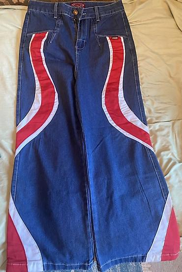 tech flecee: Jnco baggy pants - Материал: плотный деним синего цвета. - Крой — 1