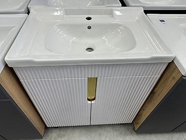 Тумбы и подставки: Тумба с раковиной для ванной - Комплект: керамическая раковина + — 1