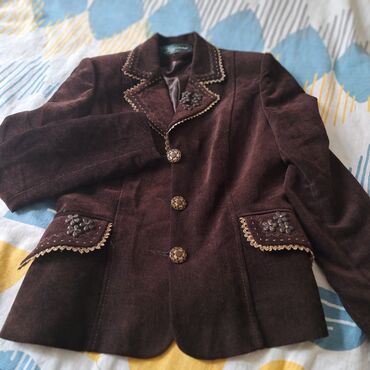 коричневый пиджак: Пиджак, Классическая модель, Велюр, Турция, S (EU 36), M (EU 38)