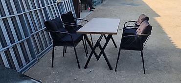 bar otracagi: Kafe/restoran/bağ üçün 1 masa + 4 stul dəsti - Masa: düzbucaqlı — 6
