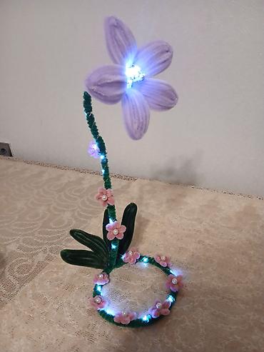 hy320 mini: LED işıqlı dekorativ əl işi çiçək kompozisiyası -istenilen rengde — 3