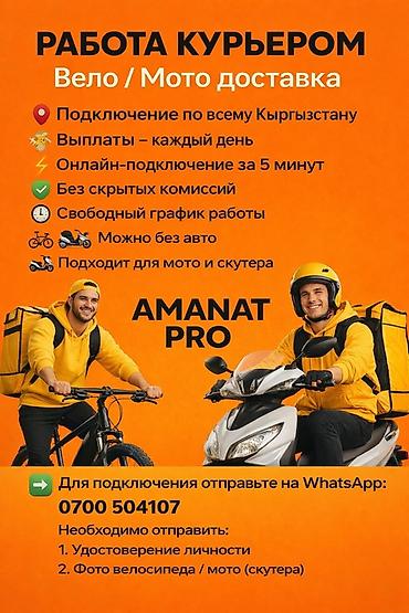 ваканси: Требуется Велокурьер Подработка, Гибкий график, Техподдержка, Старше 18 лет — 1