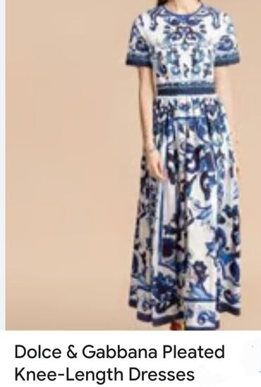 Haljine: Dolce & Gabbana S (EU 36), bоја - Svetloplava, Večernji, maturski, Kratkih rukava — 4
