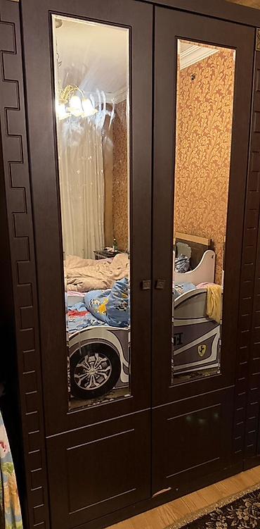 2el dolablar: İşlənmiş, 2 qapılı, Güzgülü, Qəhvəyi, Taxta, Açılan, Düz dolab — 1
