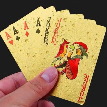 карточки игральные: Золотые игральные карты моющиеся прочные игральные карты золотая