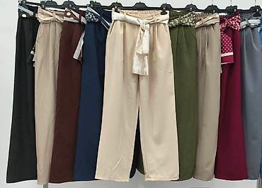 prada ceger: Elegantne ženske pantalone sa visokim strukom i šalom-kaišem sml — 8