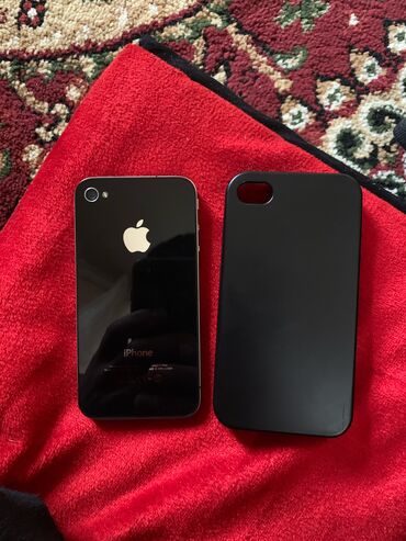 iphone 16 бишкек: IPhone 4, Арзандатуу 10%, Колдонулган, < 16 ГБ, Jet Black, Заряддоочу түзүлүш, Каптама