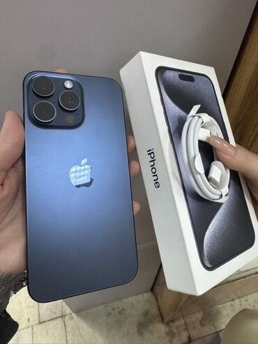 айфон х в бишкеке: IPhone 15 Pro Max, Колдонулган, 256 ГБ, Blue Titanium, Кабель, Куту, Бөлүп төлөө менен, 88 %