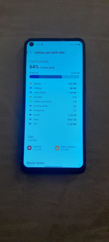 telefo: Samsung Galaxy A21S, 64 GB, rəng - Qara, Barmaq izi