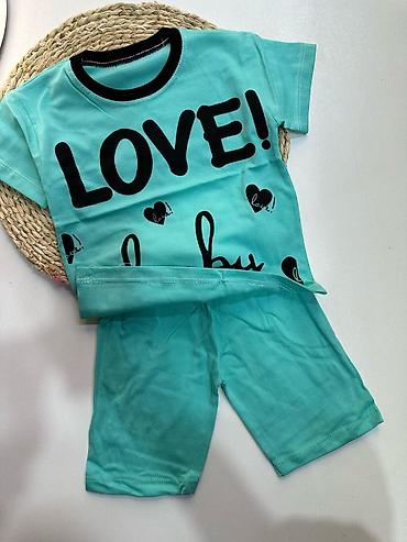 Комплекты одежды: Uşaq dəsti – köynək və şort - Modellər: ön hissədə “LOVE! baby” — 3