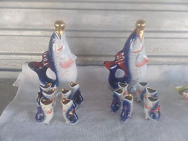samovar satisi lalafo: Porcelan “Balıq” şərab/qonaqlıq dəsti - Klassik balıq formasında — 6