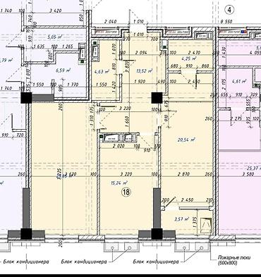 gala group: 2 комнаты, 86 м², Асанбай мкр Элитка, 6 этаж, ПСО (под самоотделку) — 3