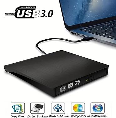 Настольные ПК и комплектующие: Xarici USB CD/DVD optik qurğu - Plug & Play: sürücü tələb etmir — 1