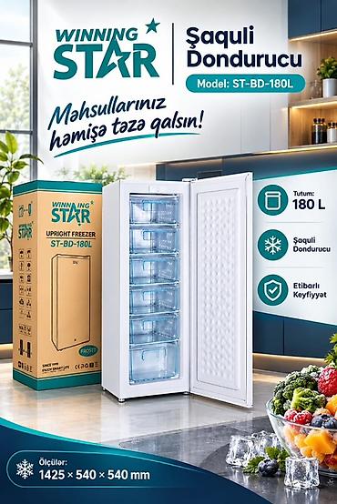 dondurma soyuducuları: Winning Star Şaquli Dondurucu – Model: ST-BD-180L - Tutum: 180 litr - — 1