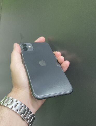 Apple iPhone: IPhone 11, 128 GB, Qara, Zəmanət, Simsiz şarj, Face ID