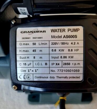 Sredstva za navodnjavanje: Prodajem novu i kvalitetnu GRANDFAR pumpa (hidrofor) za vodu. Model — 8