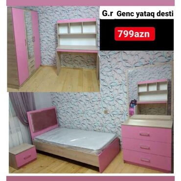 uşaq qrafatı: Qız üçün, Yeni, Təknəfərlik çarpayı, Dolab, Komod, Tumba
