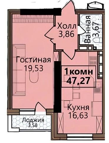 elif: 1 комната, 47 м², Асанбай мкр Элитка, 7 этаж, ПСО (под самоотделку) — 3