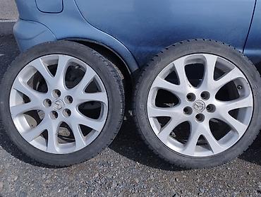 385 55: Комплект из 4 легкосплавных дисков Mazda с шинами. 5*114 — 2