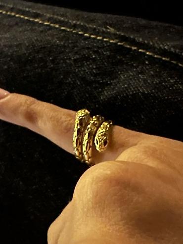 ilan uzuk: 22 k gold plated İlan üçün təsvir: Qızılı rəngdə, ilan formasında — 3