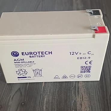 volta vs 1: EUROTECH Battery AGM akkumulyator – model EB12-9 - Gərginlik: 12V - — 2