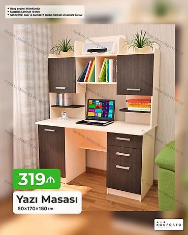isgene: Düz masa, Stulsuz, Polkalı, Siyirməli, Sadə laminat — 1