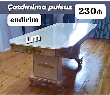 - Yemək masası, klassik üslub - Rəng: açıq krem/ivory, qızılı