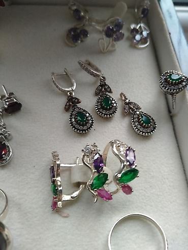 Серебряные наборы украшений: Серебро!!! Комплекты с натуральными камнями. Комплект с белым — 17