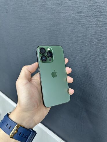 Apple iPhone: IPhone 13 Pro, Б/у, 256 ГБ, Зеленый, Зарядное устройство, Защитное стекло, Чехол, 92 %