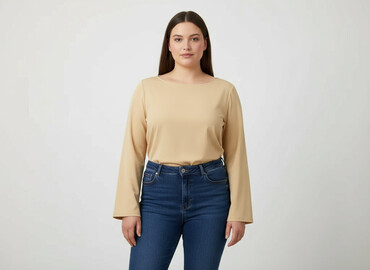 bluzki basic z dekoltem v: Bluzka damska, rozmiar 2XL