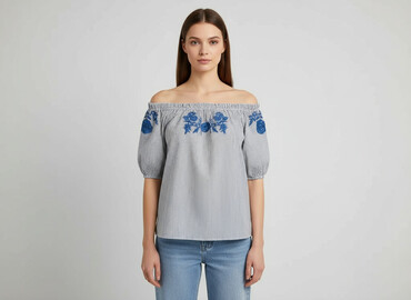 bluzki hiszpanki plus size allegro: Bluzka damska, rozmiar L