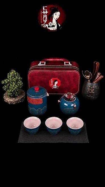 su cen: Çay dəsti, rəng - Narıncı, Keramika, 3 nəfərlik, Yaponiya — 6