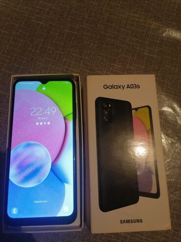 Çaydanlar: Samsung Galaxy A03s, 32 GB, rəng - Qara, Barmaq izi