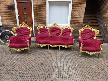 Stilske garniture: Luksuzni set nameštaja u baroknom stilu – trosed i dve fotelje - — 7