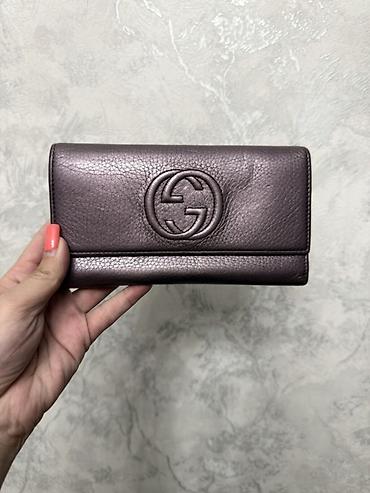 Portmone, pulqabıları: Gucci qadın pulqabı – orijinal dizayn - Material: toxumalı təbii dəri — 1