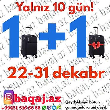 Çamadanlar: Camadan magazasinda Kampaniya!Bir çamadan alana 1 hədiyyə.Kampaniya — 2