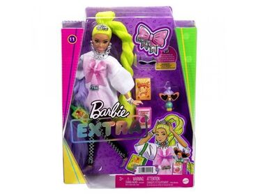 Igračke: Mattel Barbika Extra Neon sa zelenom kosom i kućnim ljubimcem (Mogu da — 10
