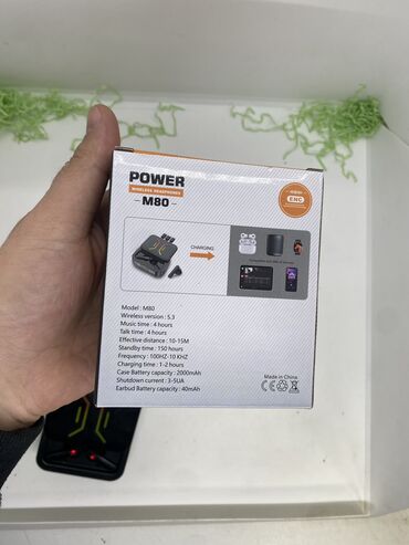 Qulaqcıqlar: M80 Powerbanklı Fazigöstərən Bluetooth Qulaqlıq Qiymət 45yox❌ 25Azn✅ — 9
