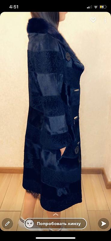 Пальто: Каракуль молодая с норкой молочная кашемировая пальто и пальто чёрная at lalafo.kg — 1 Пальто: Каракуль молодая с норкой молочная кашемировая пальто и пальто чёрная — 1