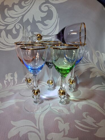 Čaše: Case za vino kristal,rucni rad Bohemija 1950godina +. Case komada 6 — 3