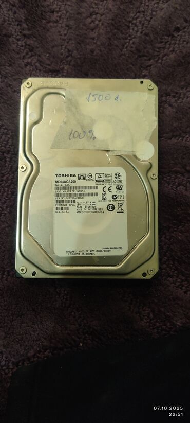 контроллер для пк: Накопитель, Б/у, Toshiba, HDD, 2 ТБ, 3.5", Для ПК