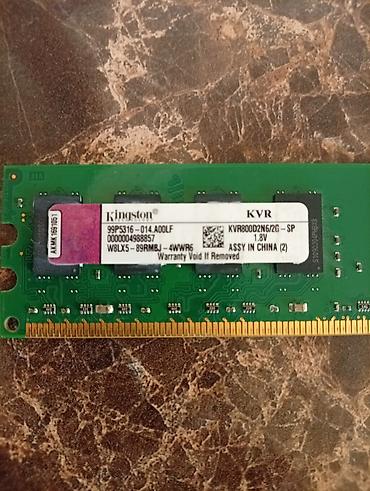 Оперативная память (RAM) для ПК: Kingston 2GB DDR2 1.8V 800MHz RAM satılır Heç bir problemi yoxdur — 2